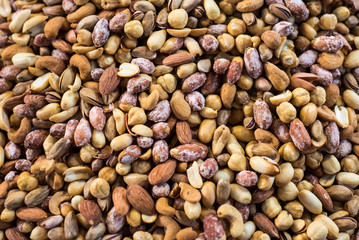 Raw Peanuts pile at food market
