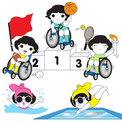 World Disabled Sports Character illustration