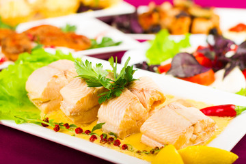 Various dishes served on the table