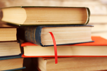 Pile of books, close-up