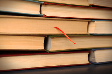 Pile of books, close-up