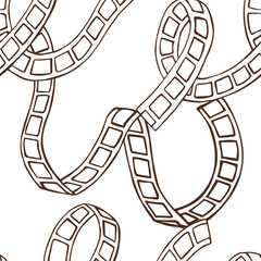 film tape doodle vector illustration seamless pattern background