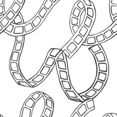 film tape doodle vector illustration seamless pattern background