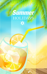 Summer holidays .Cocktail time.