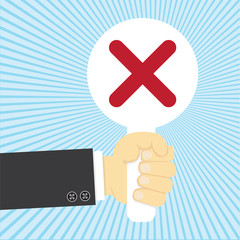 hand holding a fail sign.