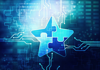 Circuit blue background