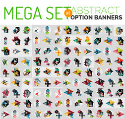 Mega set of abstract geometric paper graphic layouts