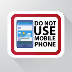 Do not use mobile phone sign