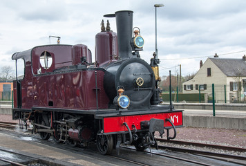 Obraz premium Locomotive à vapeur, monument historique, Baie de Somme, Picardie, France 