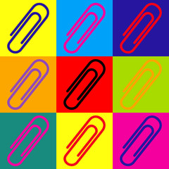 Clip sign. Pop-art style icons set