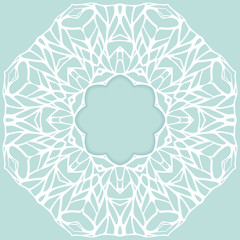 Mosaic ornamental lace frame, abstract background