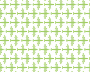 Seamless Airplane Commercial Flight Emerald Pattern