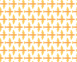Seamless Airplane Commercial Flight Orange Pattern