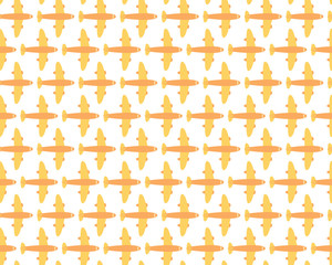 Seamless Airplane Commercial Flight Orange Pattern
