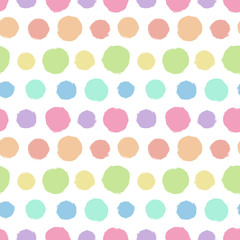 Seamless pattern with painted polka dot texture