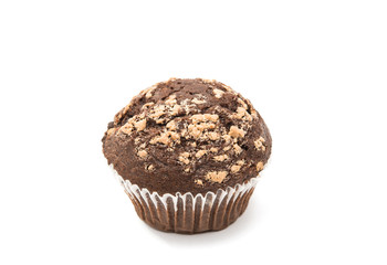 Chocolate muffin isolated