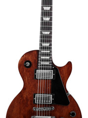 Obraz na płótnie Canvas Brown electric guitar, isolated on white
