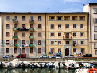 Canals in Livorno, Tuscany Italy