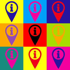 Map pointer with information icon