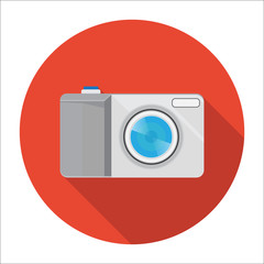 Photo camera icons in flat style