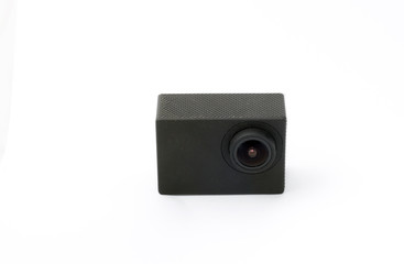 action camera black on white background