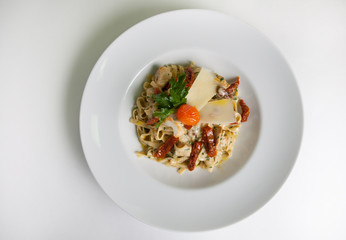 Tagliatelle pasta with cheese