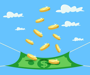 Money. Vector flat cartoon illustration