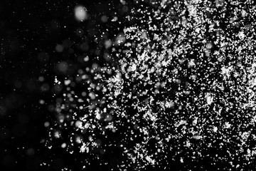 Snow flakes on dark background