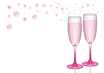 Pink Champagne Flutes