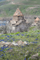 The 9th century Armenian monastery of Sevanavank at lake Sevan.