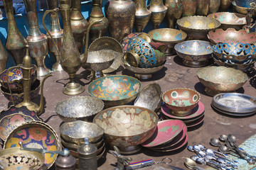 Old kitchenware (trays, teapots, coffee turks, samovars, pans, p