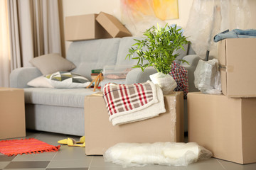 Packed household goods for moving into new house