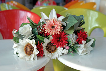 artificial flower in flowerpot