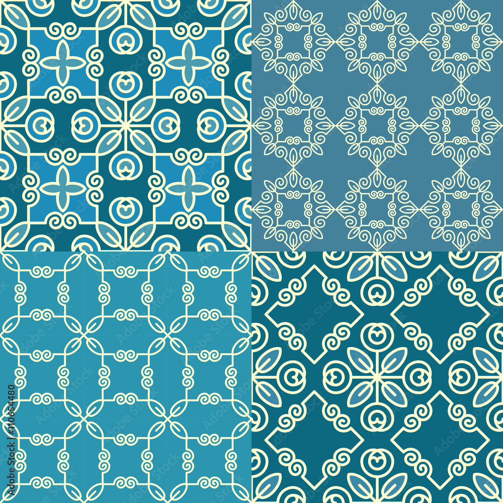 Poster vector set of geometric linear patterns