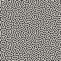 Fototapeta premium Vector Seamless Black And White Organic Outlined Shapes Jumble Pattern