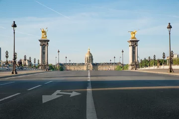Photo sur Plexiglas Pont Alexandre III Pont Alexandre III and Les Invalides in Paris, France