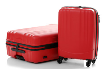 Suitcases isolated on white
