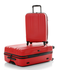 Suitcases isolated on white