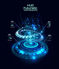 Futuristic interface infographics, HUD,  vector background