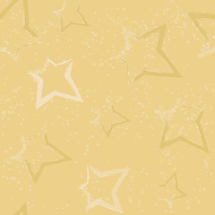 Seamless pattern with brush painted stars