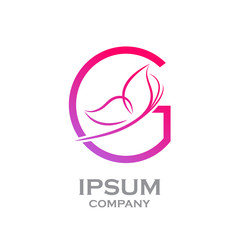 Abstract letter G logo,Butterfly, beauty and fashion logo