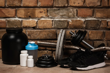 Naklejka na ściany i meble Sports equipment and supplement