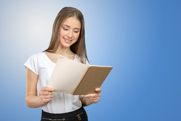 Obraz premium Smiling girl with books