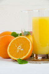 glass orange juice mint apple