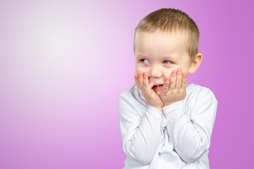 Child expressing surprise and happiness