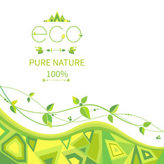 Nature abstract background, eco letter, vector