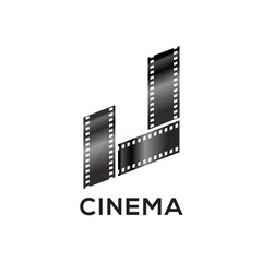 Fototapeta na wymiar Abstract letter J logo for negative videotape film production