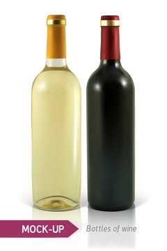 bottles of white and red wine