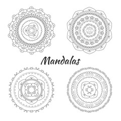 Collection of hand drawn vector mandalas