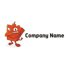 Red Box Devil Character Logo
